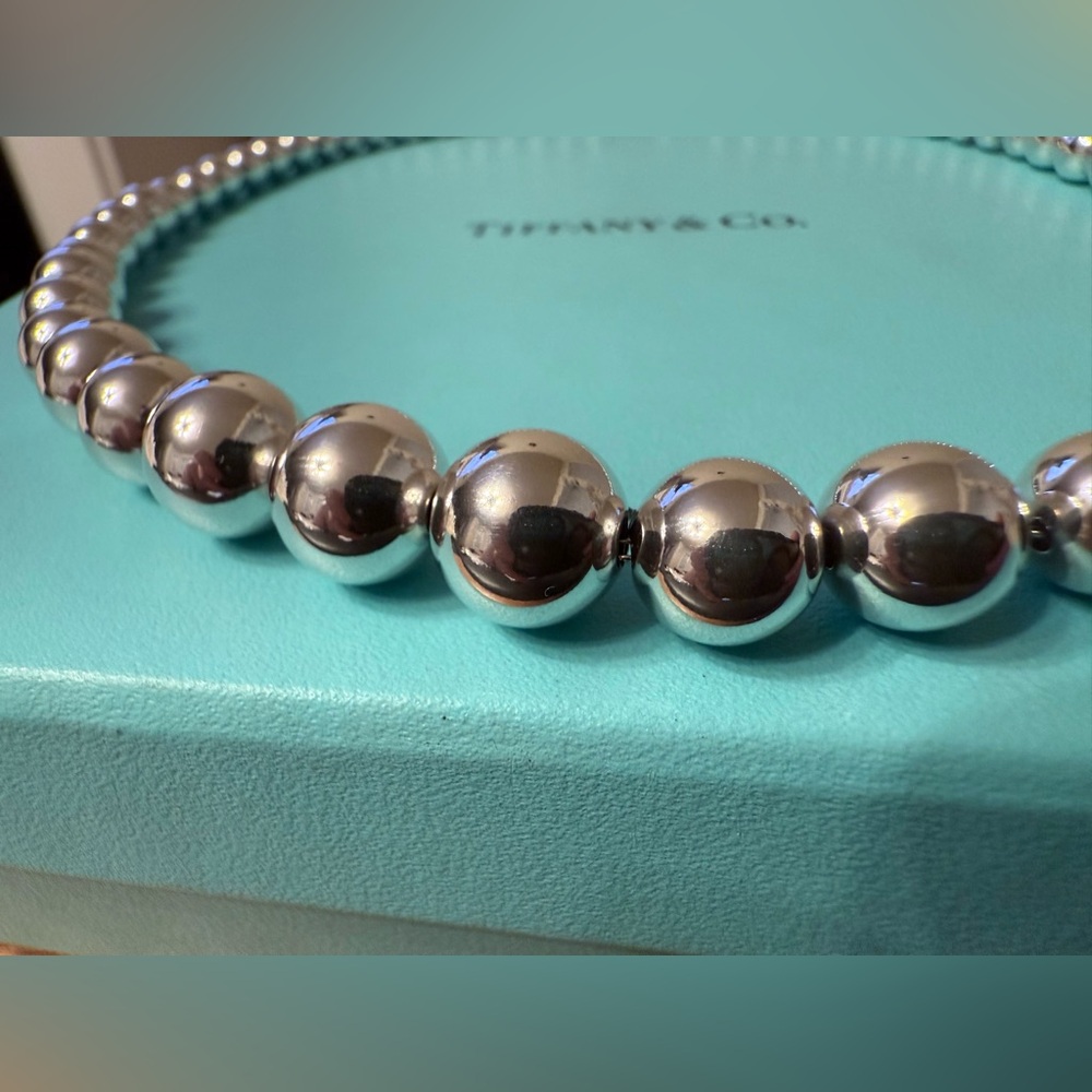 Tiffany&Co. HardWear Graduated Ball Bead Sterling Silver Necklace 16.25” - Picture 4 of 13